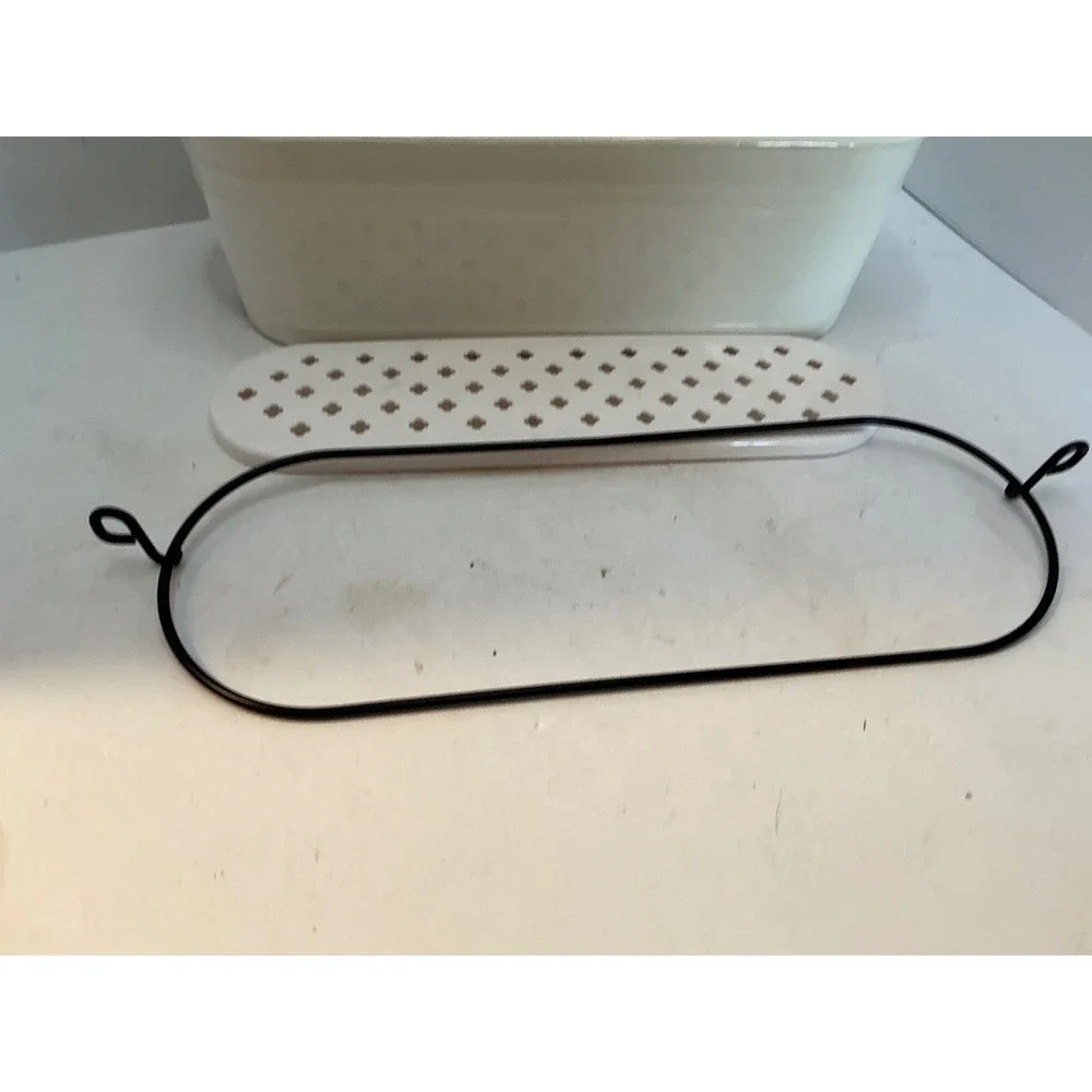 IKEA Fintorp Condiment Stand Planter Enamel Off White Farmhouse Kitchen Storage